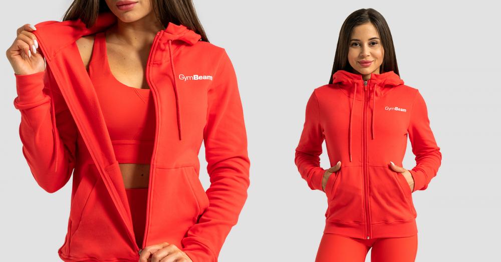 Ženska Zip Up jopica Limitless Hot Red - GymBeam