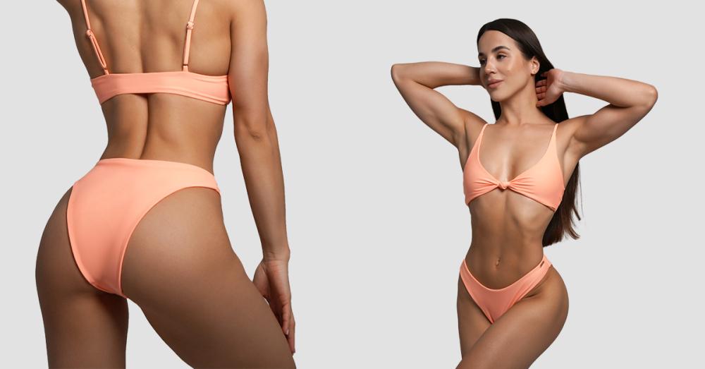 Ženski bikini spodnji del CURACAO Peach - GymBeam