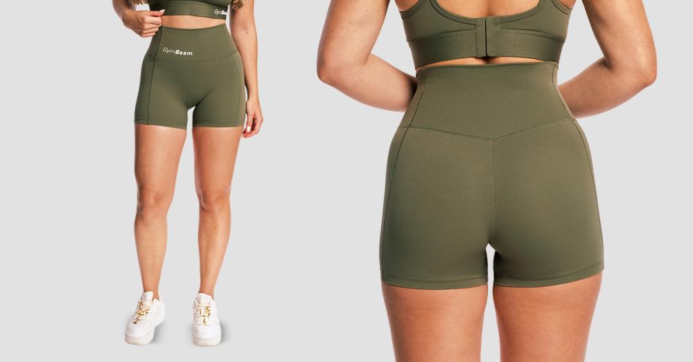 Ženske kratke hlače Combat Olive Grey - GymBeam