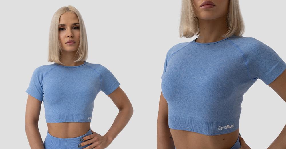 Ženski kratki top FLO Crop Top Blue - GymBeam
