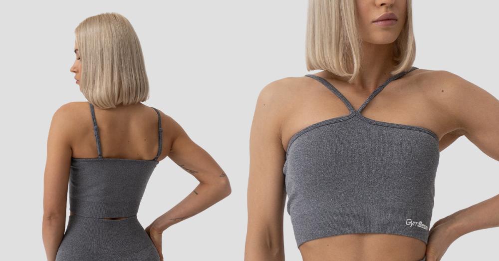 Športni nedrček Halter FLO Grey - GymBeam