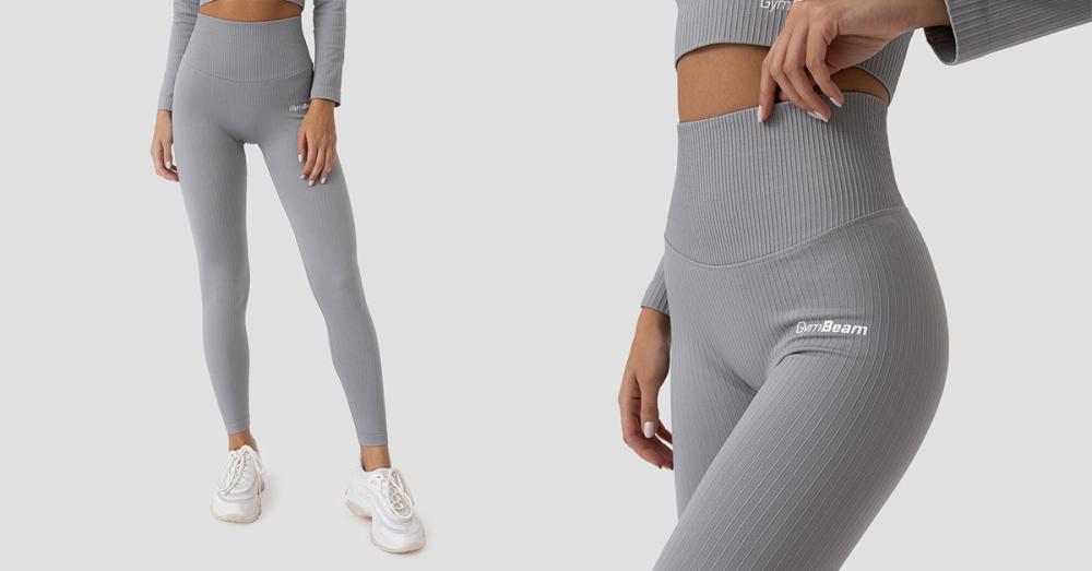 Ženske pajkice FLO Ribbed Grey - GymBeam