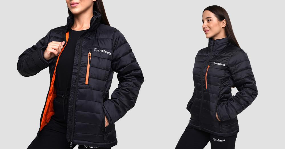 Ženska jakna Puffer Black/Orange - GymBeam