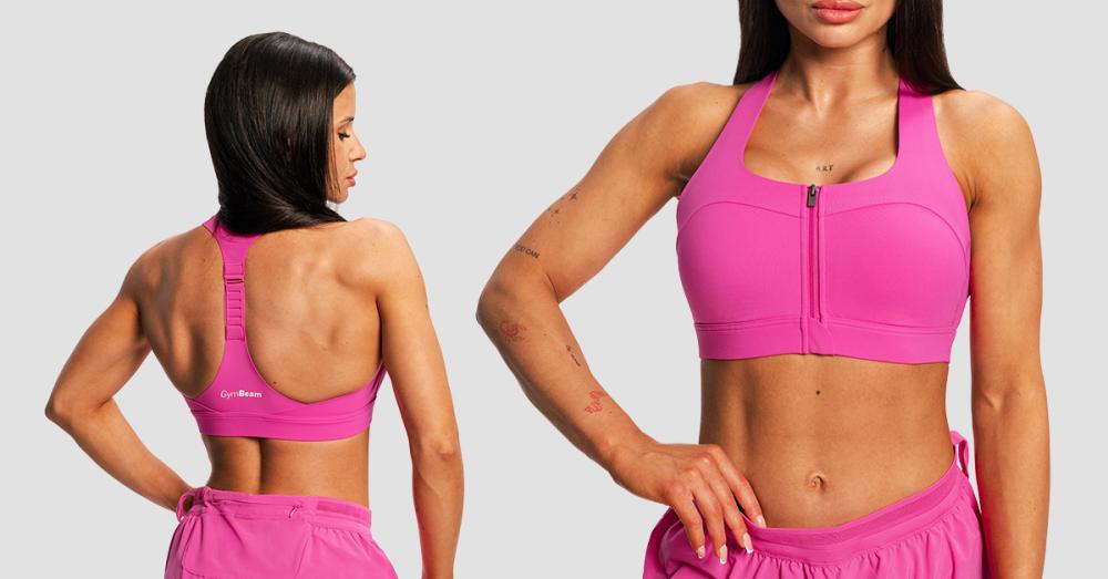 Ženski tekaški športni nedrček Pulse X Purple - GymBeam