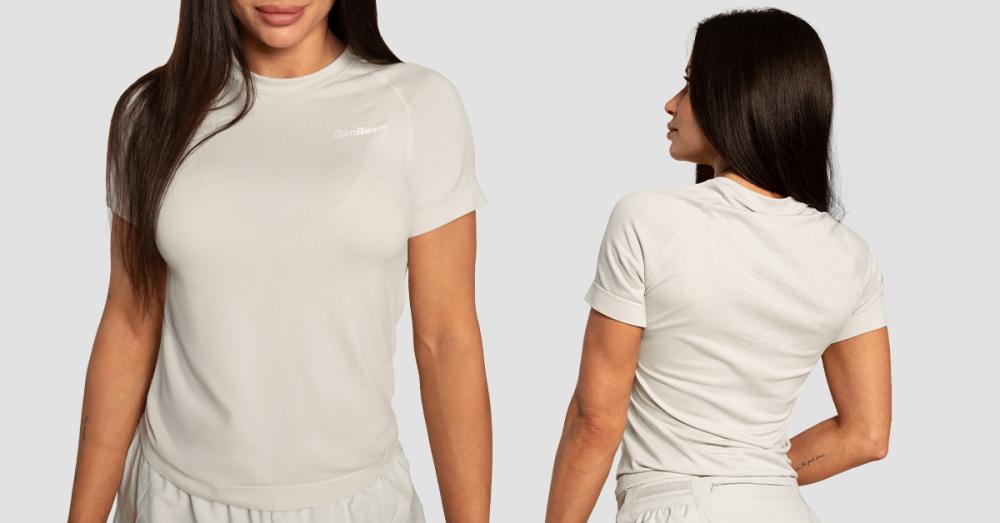 Ženska tekaška majica s kratkimi rokavi Pulse X Gray - GymBeam