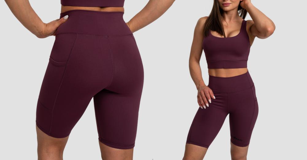 Ženske kratke hlače Biker Eggplant - GymBeam