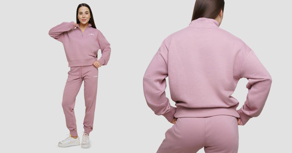 Ženski pulover Agile 1/2 Zip Woodrose - GymBeam