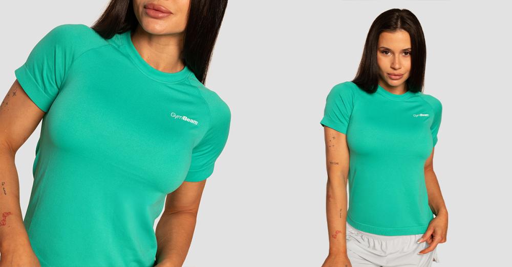 Ženska tekaška majica s kratkimi rokavi Pulse X Green - GymBeam