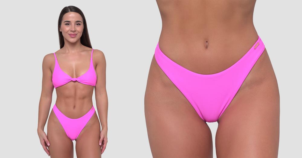 Ženski bikini spodnji del CURACAO Pink - GymBeam