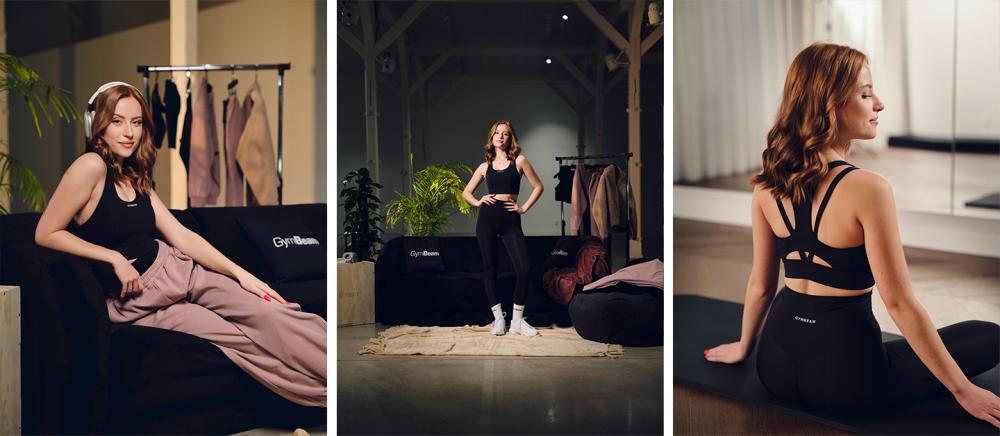 Športni nedrček Aura Black – GymBeam