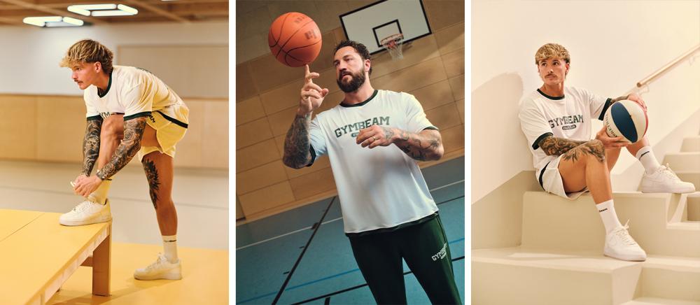 Moška oversized majica s kratkimi rokavi Varsity White – GymBeam