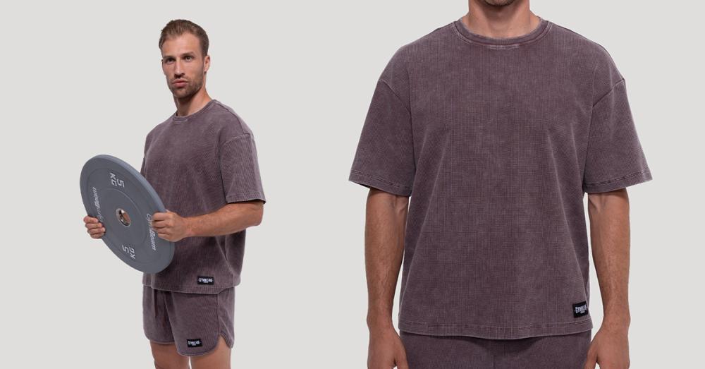 Majica s kratkimi rokavi Persistence Washed Brown - GymBeam