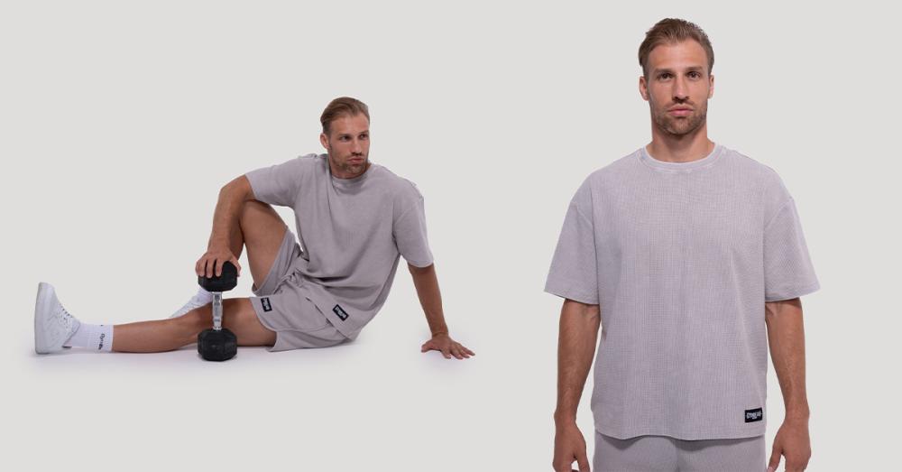 Majica s kratkimi rokavi Persistence Washed Cloud - GymBeam