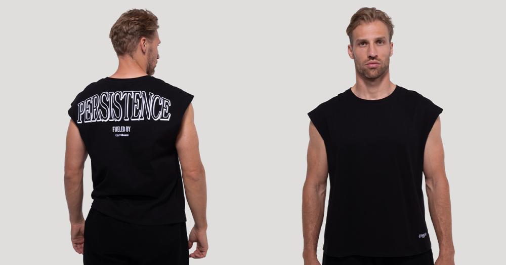 Majica brez rokavov Persistence Black - GymBeam