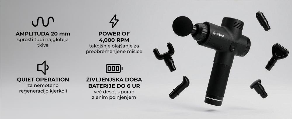 Masažna pištola VI Black - GymBeam