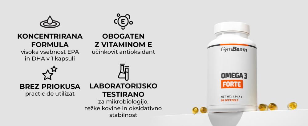 Prednosti in lastnosti Omega 3 Forte - GymBeam
