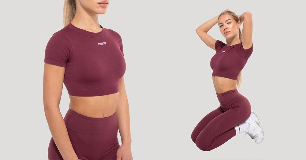 Ženski kratki top Flow Wine - GymBeam