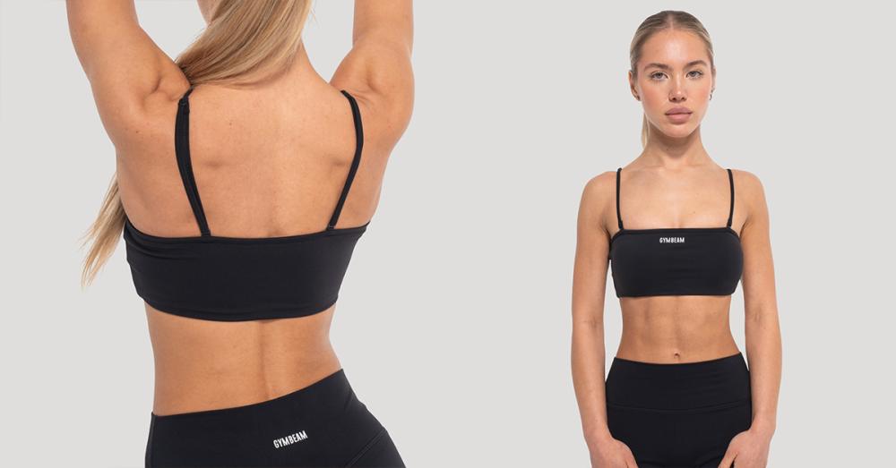 Ženski športni top Flow Black - GymBeam