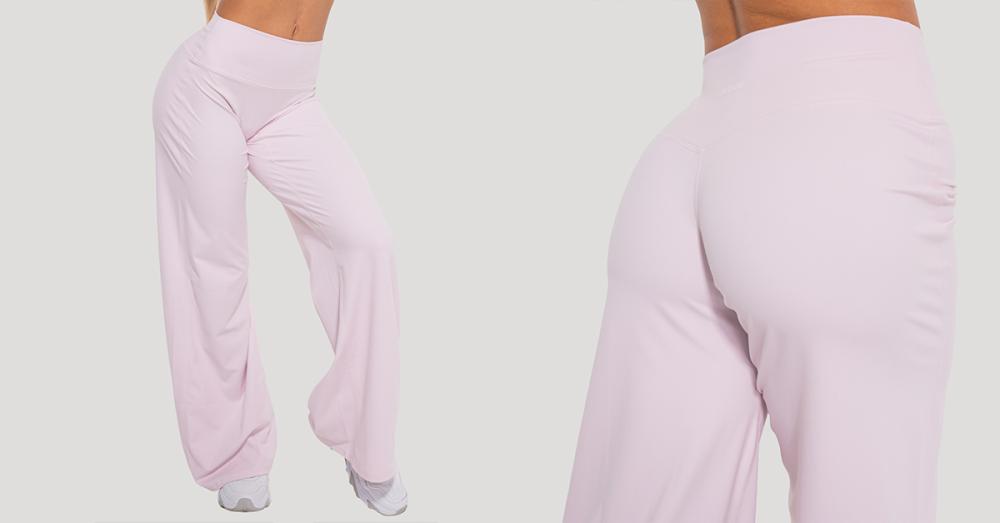 Ženske ravne hlače Flow Blush - GymBeam