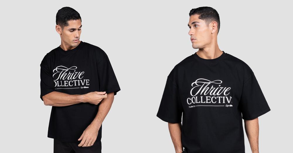 Majica s kratkimi rokavi Thrive Black - GymBeam