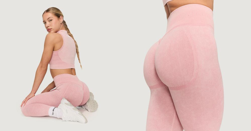 Ženske brezšivne pajkice Fierce Baby Pink - GymBeam