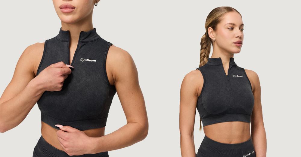 Brezšivni športni nedrček Fierce Dark Grey - GymBeam