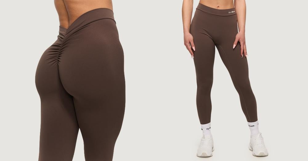Ženske pajkice Fierce V-back Cappuccino - GymBeam