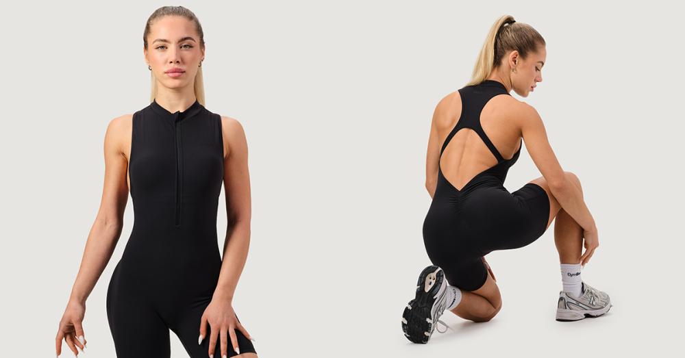 Ženski kombinezon z zadrgo NEO Black - GymBeam