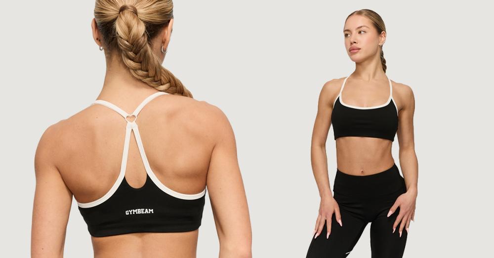 Športni nedrček Varsity Black - GymBeam