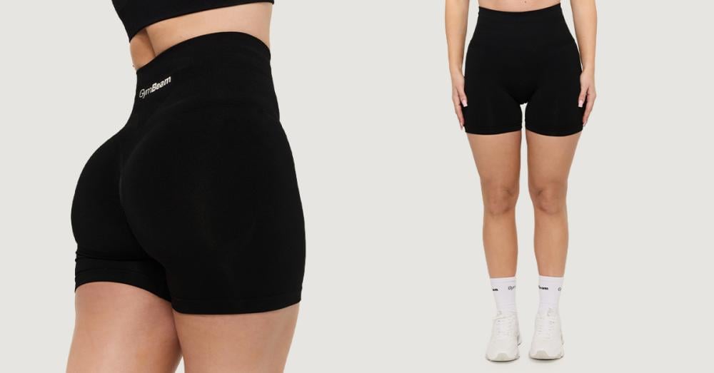 Ženske brezšivne kratke hlače Sculpt Black - GymBeam