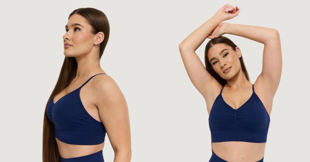 Brezšivni športni nedrček Sculpt Navy - GymBeam