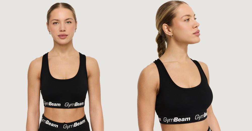 Športni nedrček Simple Black - GymBeam