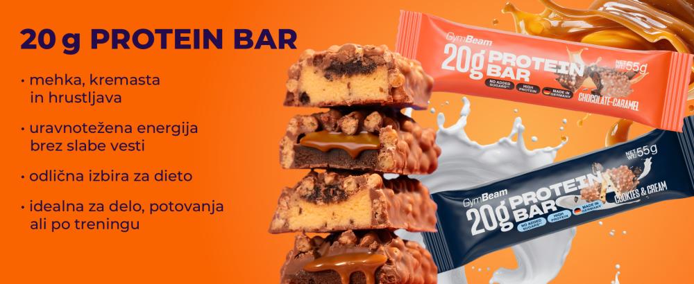 Beljakovinska ploščica 20 g - GymBeam