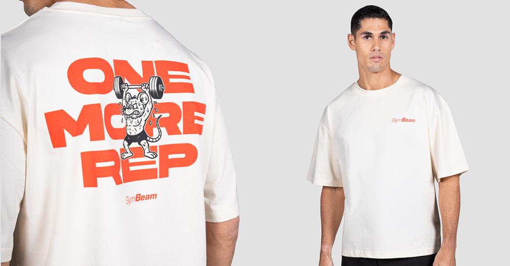 Majica s kratkimi rokavi GymRat Cream - GymBeam