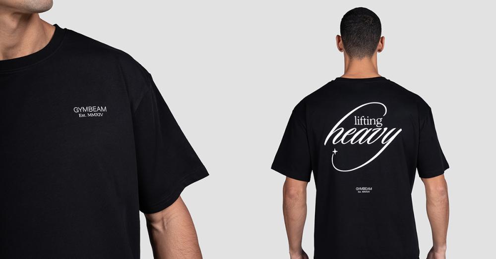Majica s kratkimi rokavi Lifting Heavy Black - GymBeam