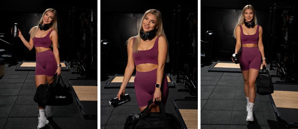 Ženske brezšivne kratke hlače Lift Plum - GymBeam