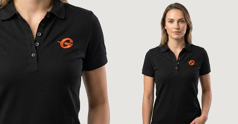 Ženska majica Polo Black - GymBeam
