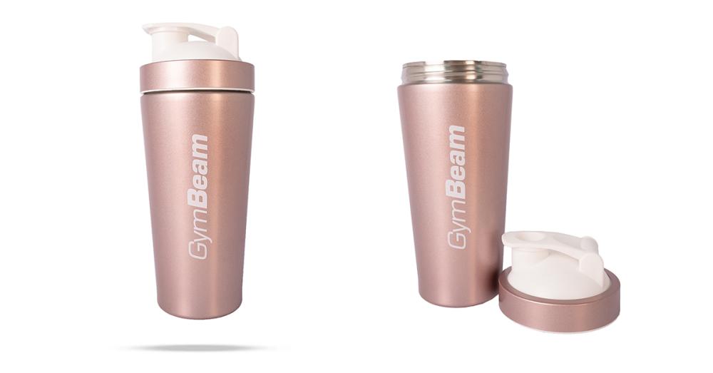 Shaker Steel Rose Gold 750 ml - GymBeam