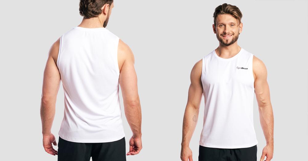 Majica brez rokavov Base White - GymBeam