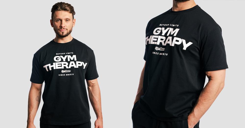 Majica s kratkimi rokavi Gym Therapy Black - GymBeam