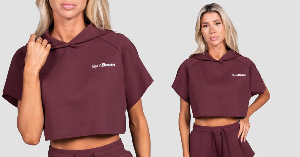 Ženska kratka majica s kapuco Relay Fig - GymBeam