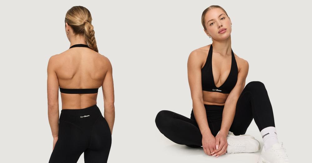 Športni nedrček Halter Fierce Black - GymBeam
