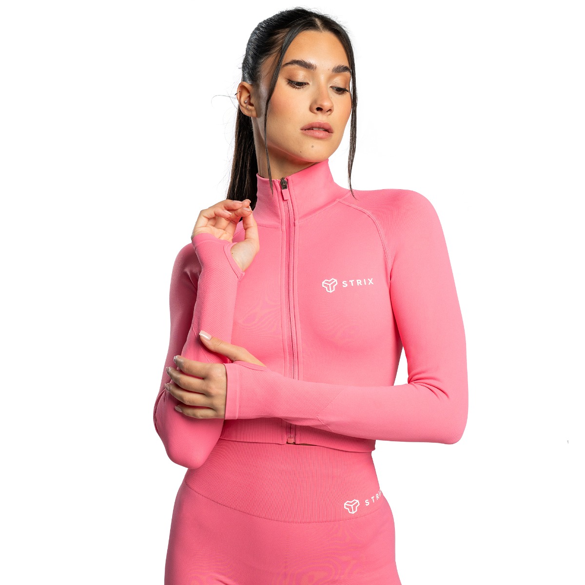 STRIX Ženski cropped top Seamless Sorbet - Velikost: S | Barva: ružová | Teža: 0,24996 g | Pakiranje: 60 · záber 7