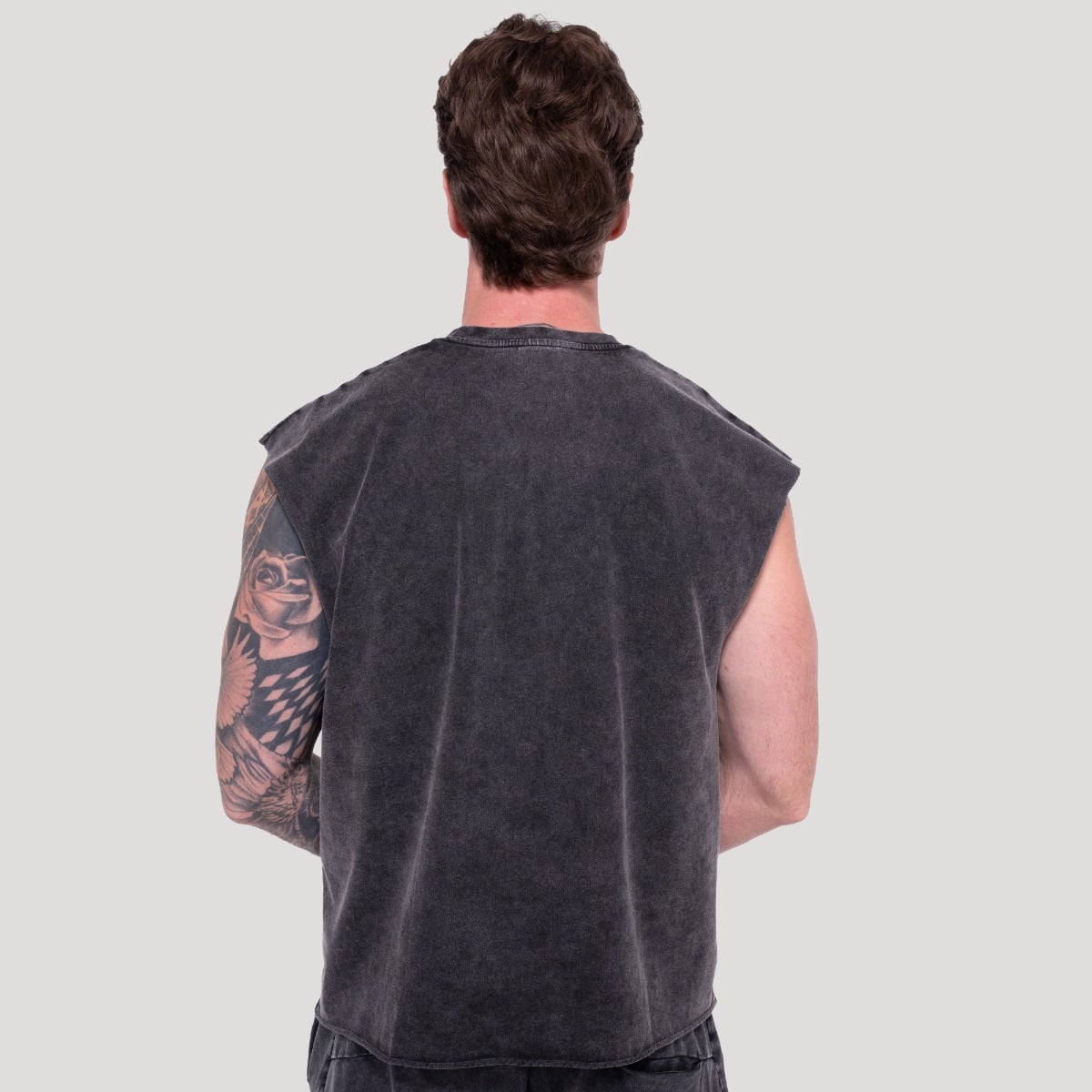 Moška majica brez rokavov Abyss Charcoal - GymBeam