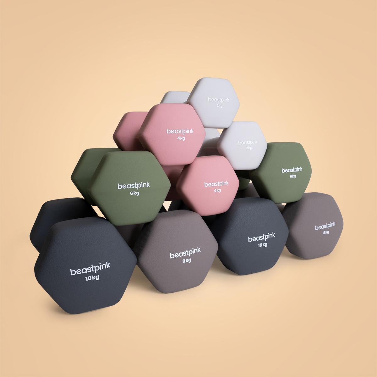 Neoprenska utežna ročka Hex - BeastPink