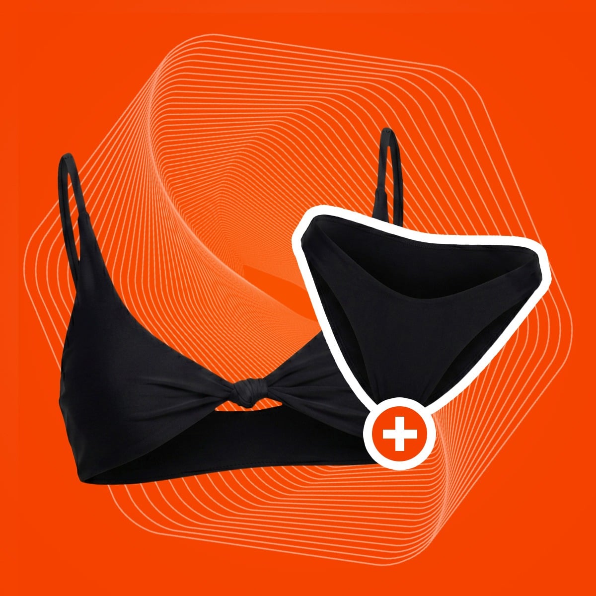 Ženski bikini top CURACAO Black - GymBeam + darilo