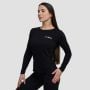 Ženska majica z dolgimi rokavi Basic Black - GymBeam L