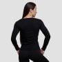 Ženska majica z dolgimi rokavi Basic Black - GymBeam L