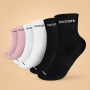 Srednje visoke nogavice 3Pack White Black Pink - BeastPink M