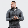 Moška jopica Zipper Hoodie Grey Black - GymBeam L